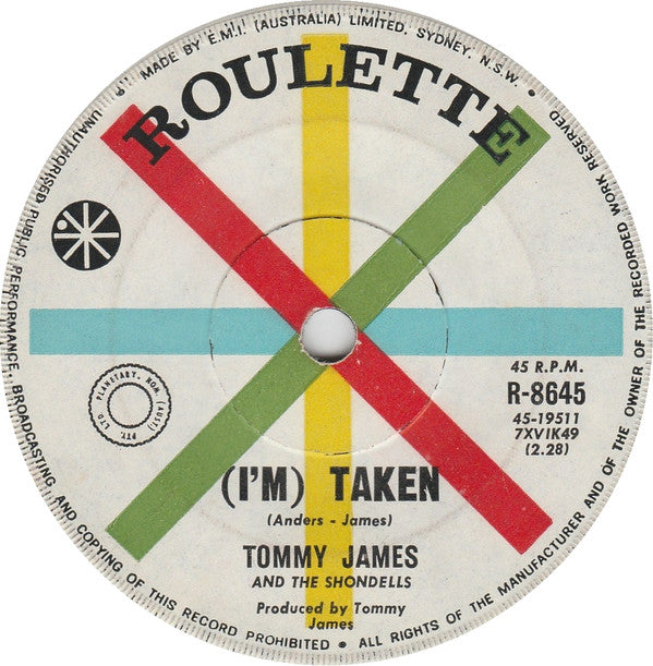 Tommy James & The Shondells : Crimson And Clover (7", Single)