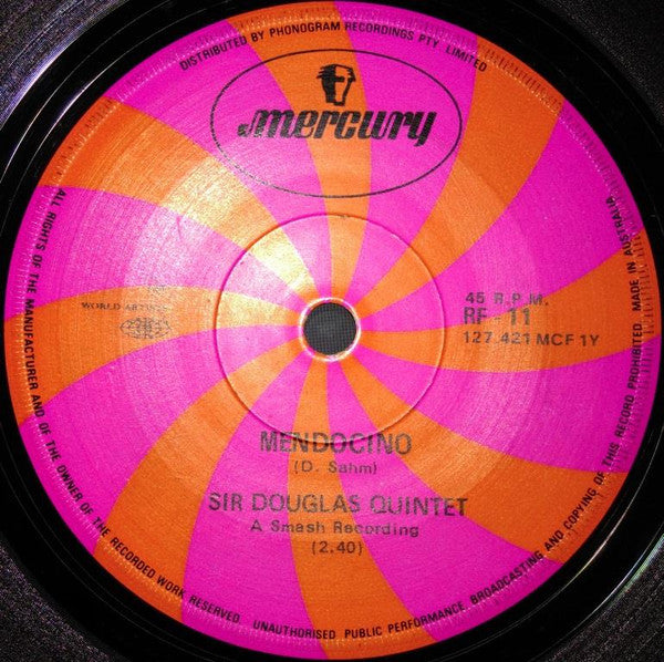 Sir Douglas Quintet : Mendocino (7", Single)