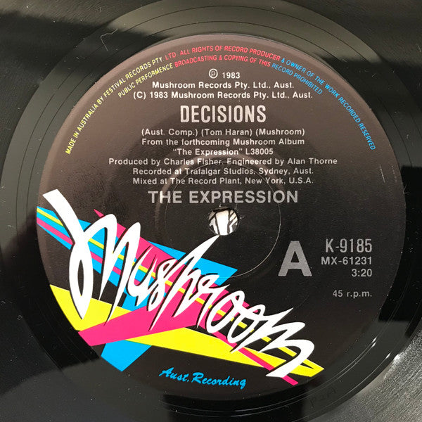 The Expression : Decisions (7", Single, Ltd)