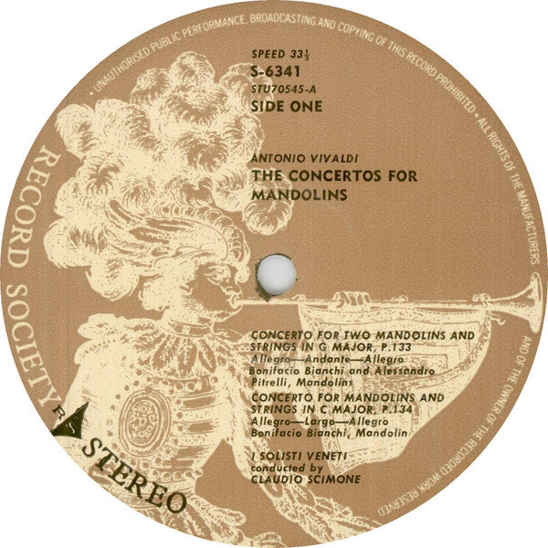 Vivaldi* : The Mandolin Concertos (LP, Album, Club, RE, 2nd)