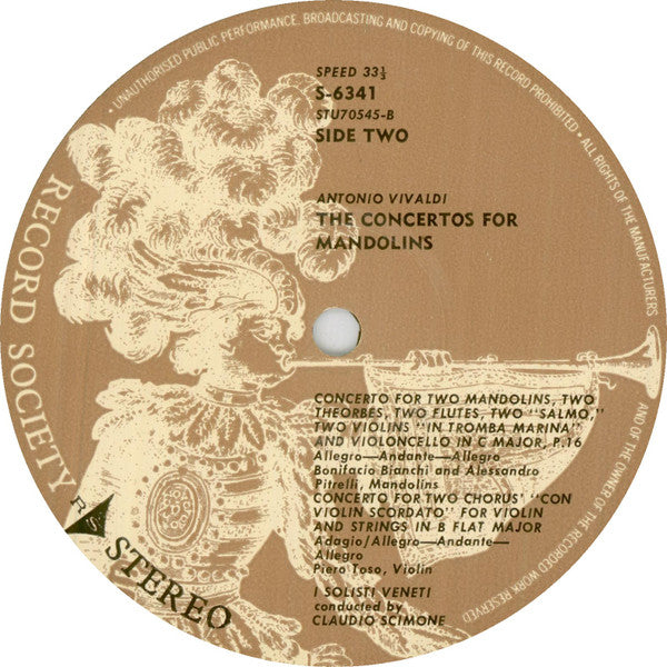 Vivaldi* : The Mandolin Concertos (LP, Album, Club, RE, 2nd)