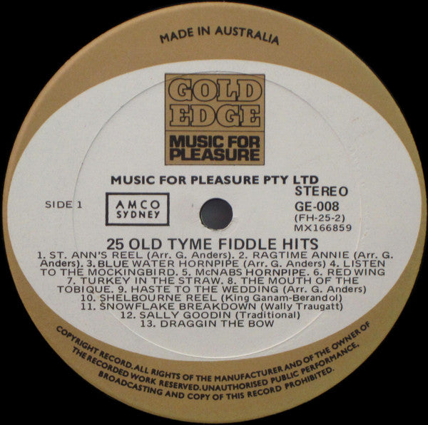 Various : 25 Old Tyme Fiddle Hits (LP, Album, Comp)