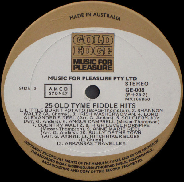 Various : 25 Old Tyme Fiddle Hits (LP, Album, Comp)