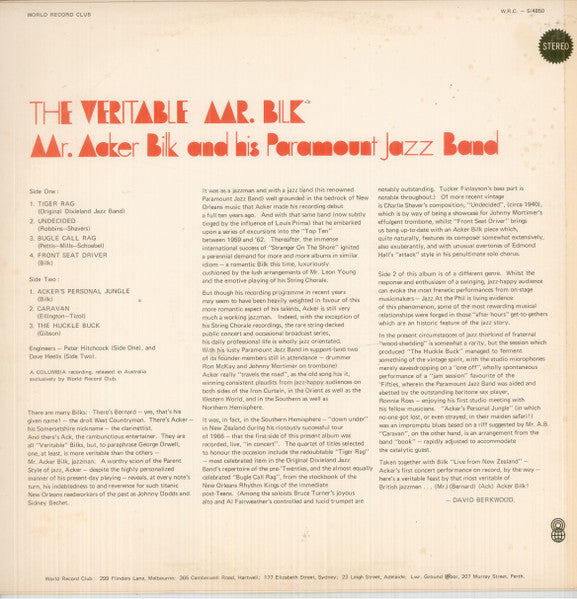 Acker Bilk And His Paramount Jazz Band : The Veritable Mr. Bilk (LP, Album, Club)