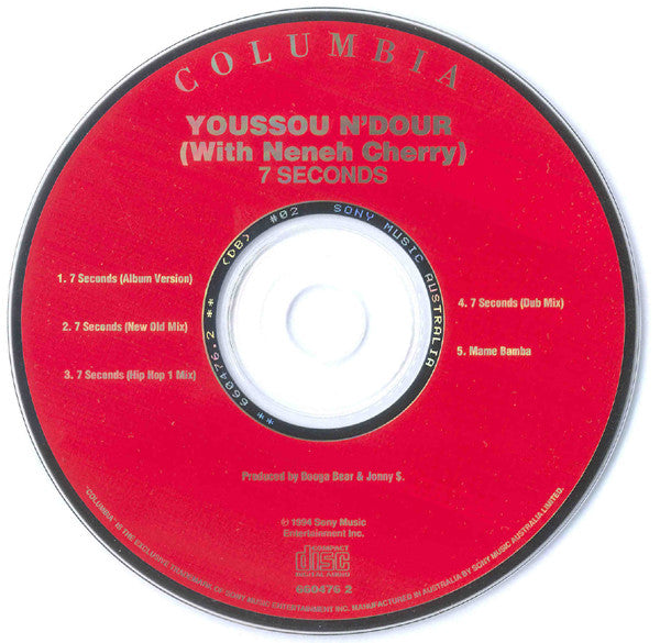 Youssou N'Dour With Neneh Cherry : 7 Seconds (CD, Single, Car)