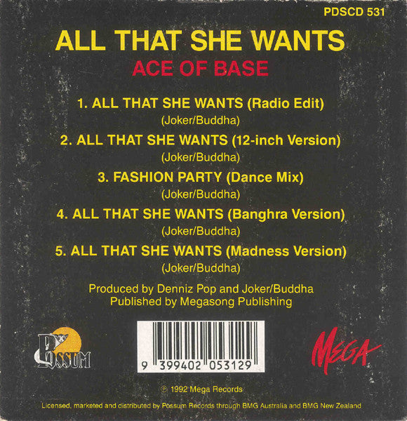 Ace Of Base : All That She Wants (CD, Maxi, Car)