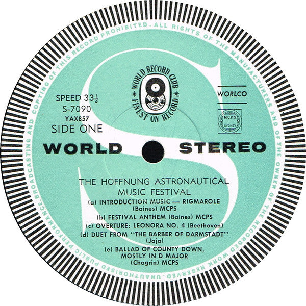 Gerard Hoffnung : Hoffnung's Astronautical Music Festival (LP, Album, Club)