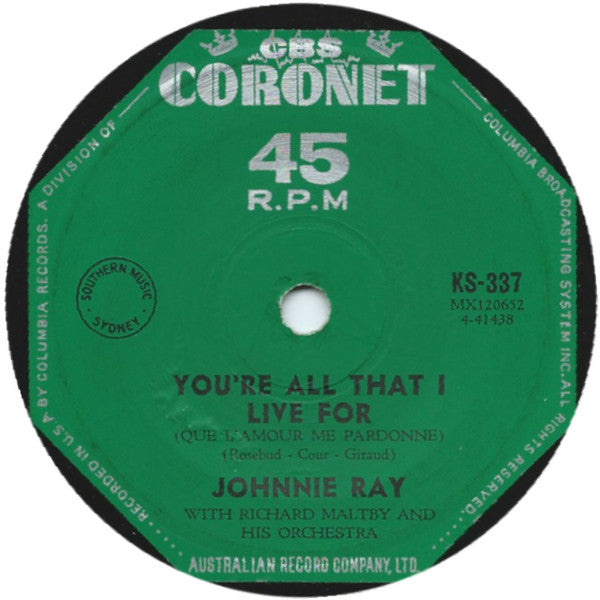 Johnnie Ray : I'll Never Fall In Love Again (7", Single)