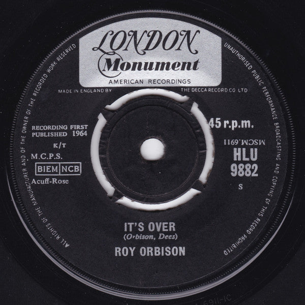 Roy Orbison : It's Over (7", Single)