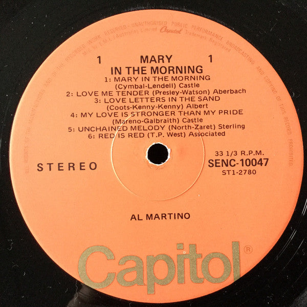 Al Martino : Mary In The Morning (LP, Album, RE)