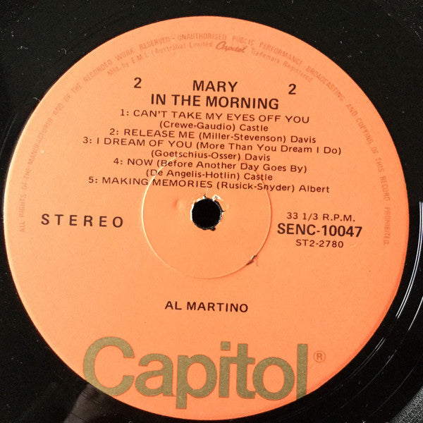 Al Martino : Mary In The Morning (LP, Album, RE)