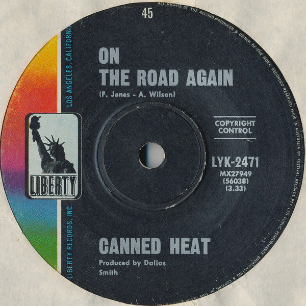Canned Heat : On The Road Again / Boogie Music (7", Single)