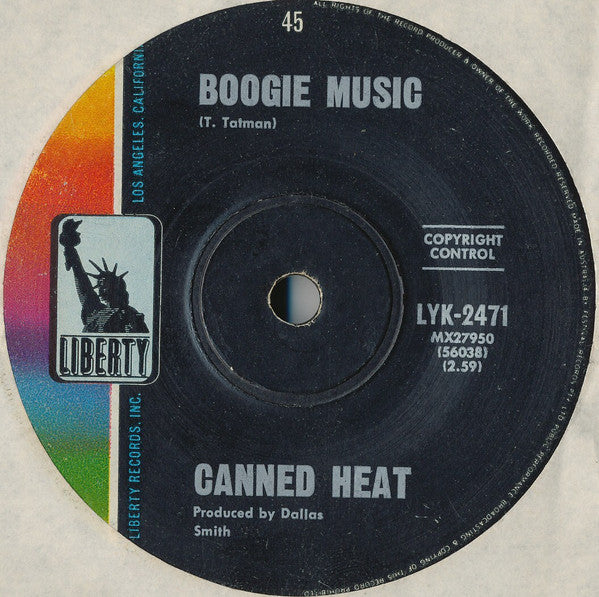 Canned Heat : On The Road Again / Boogie Music (7", Single)