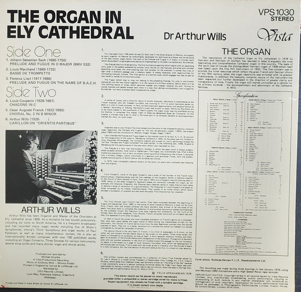 Dr Arthur Wills* : The Organ In Ely Cathedral (LP)
