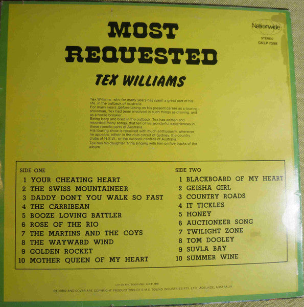 Tex Williams (2) : Most Requested (LP)