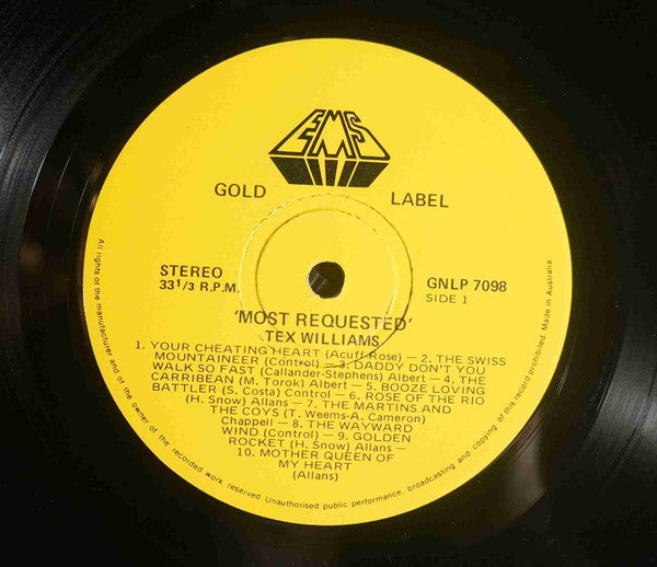 Tex Williams (2) : Most Requested (LP)