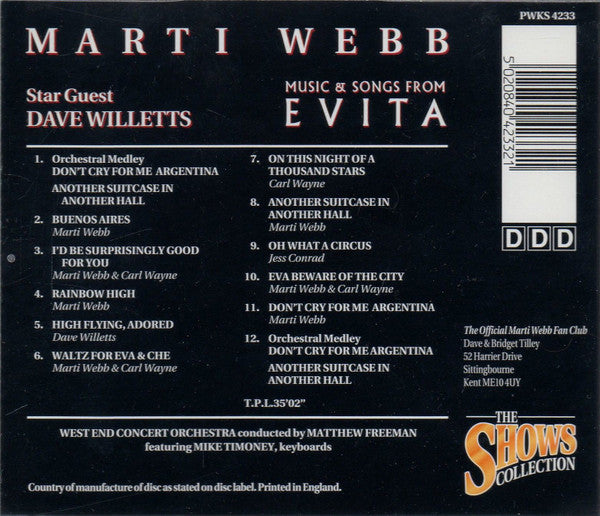 Marti Webb : Music And Songs From Evita (CD, Album)