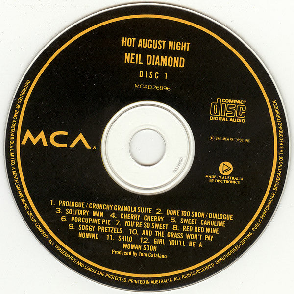 Neil Diamond : Hot August Night (2xCD, Album, RE)