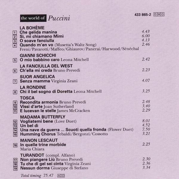 Giacomo Puccini : The World Of Puccini (CD, Comp)