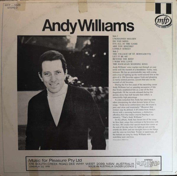Andy Williams : Andy Williams (LP, Comp, RE)