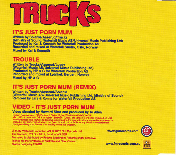 Trucks : It's Just Porn Mum (CD, Single, Enh)