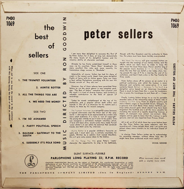 Peter Sellers : The Best Of Sellers (10")