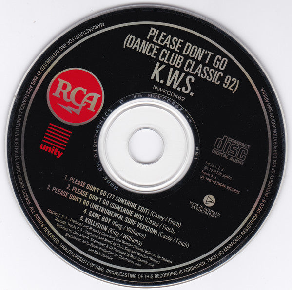 K.W.S. : Please Don't Go (CD, Single, Car)