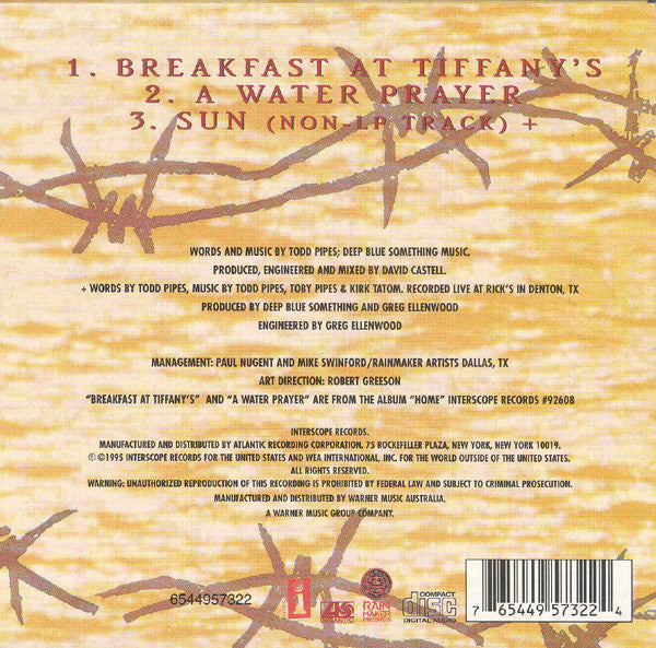 Deep Blue Something : Breakfast At Tiffany's (CD, Single)