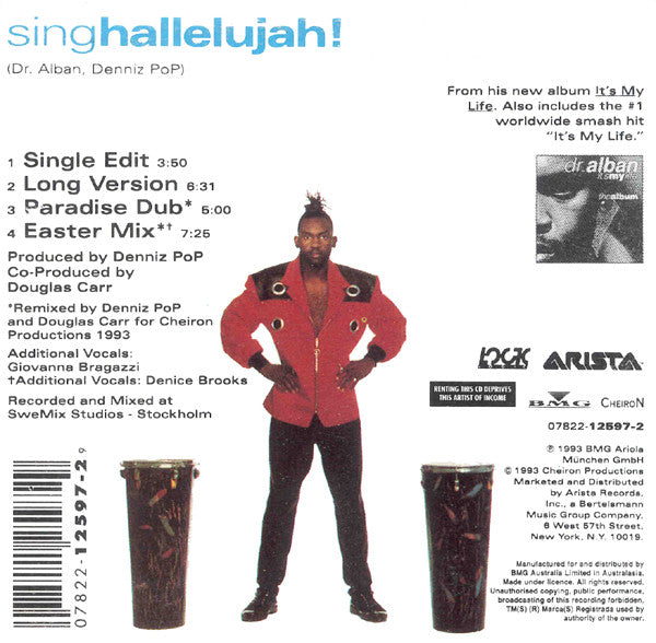 Dr. Alban : Sing Hallelujah! (CD, Single, Car)