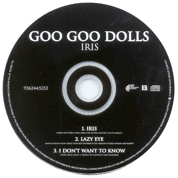 Goo Goo Dolls : Iris (CD, Single, Car)