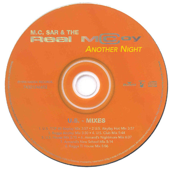 M.C. Sar & The Real McCoy* : Another Night (U.S. Mixes) (CD, Maxi, Car)