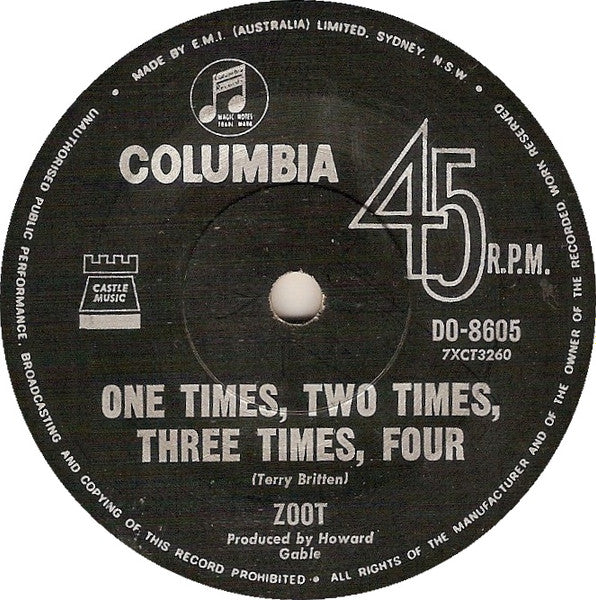Zoot (2) : One Times, Two Times, Three Times, Four (7")