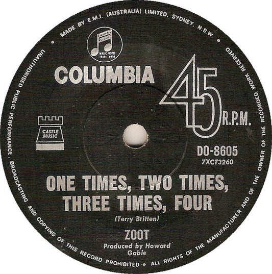 Zoot (2) : One Times, Two Times, Three Times, Four (7")