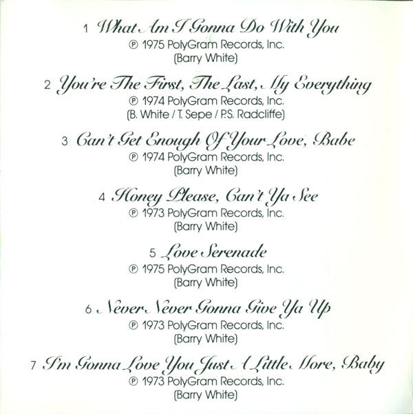 Barry White : Barry White's Greatest Hits (CD, Comp, RE, RP)