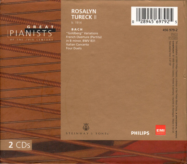 Rosalyn Tureck, Bach* : Rosalyn Tureck II (2xCD, Comp)