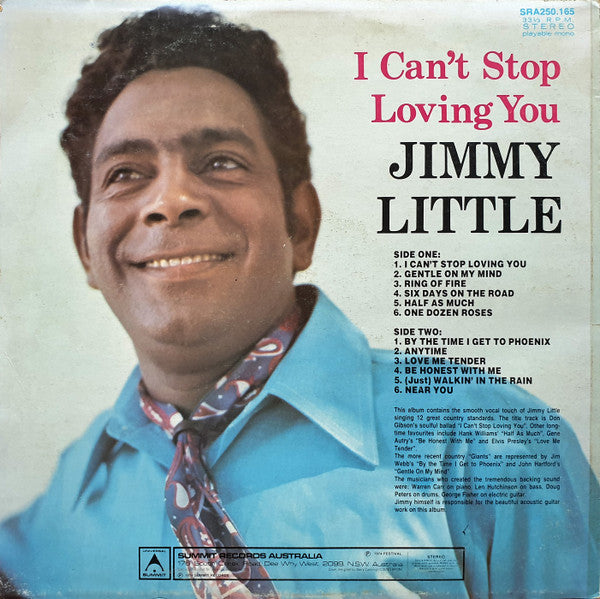 Jimmy Little : I Can't Stop Loving You (LP, Album)