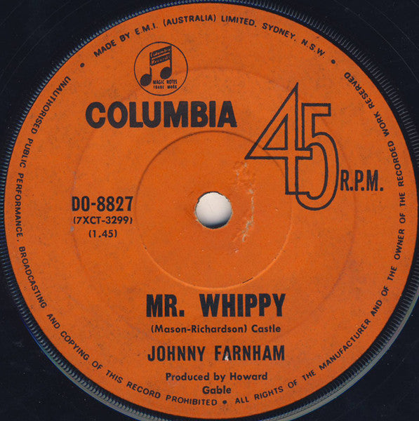 Johnny Farnham* : One / Mr. Whippy (7", Single)