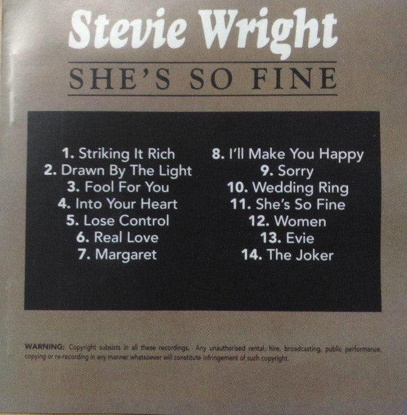 Stevie Wright : She's So Fine (CD, Album)