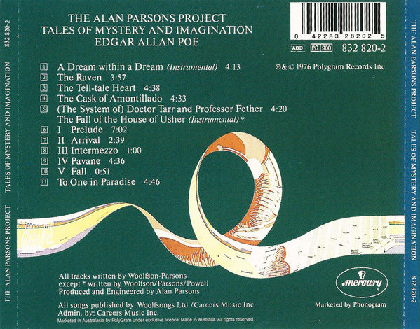 The Alan Parsons Project : Tales Of Mystery And Imagination (CD, Album, RE)