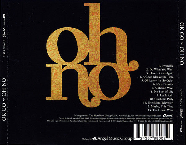 OK Go : Oh No (CD, Album)