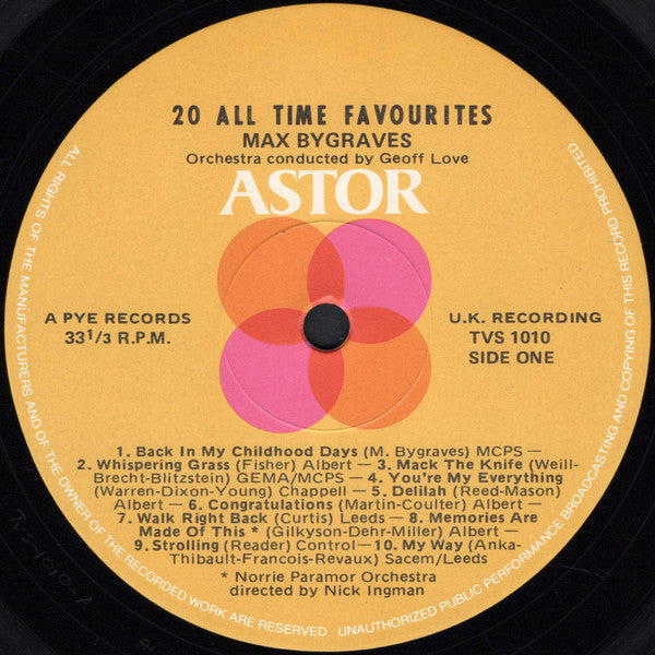 Max Bygraves : 20 All Time Favourites (LP)