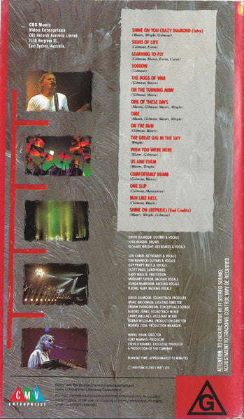 Pink Floyd : In Concert - Delicate Sound Of Thunder (VHS, RE, PAL)