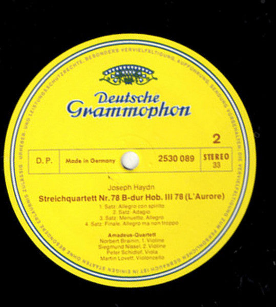 Joseph Haydn, Amadeus-Quartett : String Quartets in G Major And In B Flat Major (LP)
