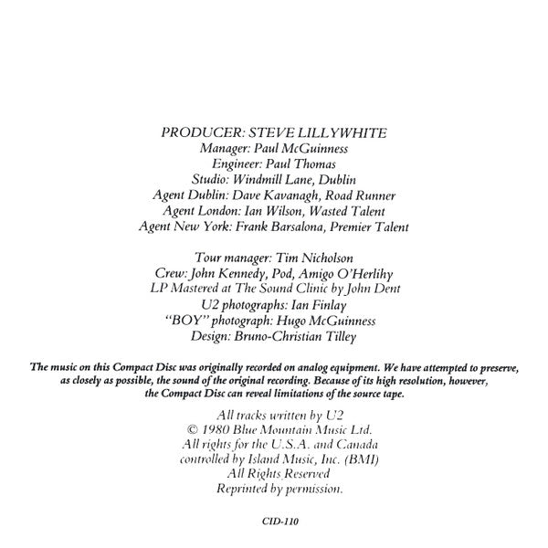 U2 : Boy (CD, Album, RE, RP)