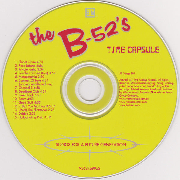 The B-52's : Time Capsule (Songs For A Future Generation) (CD, Comp, RE)