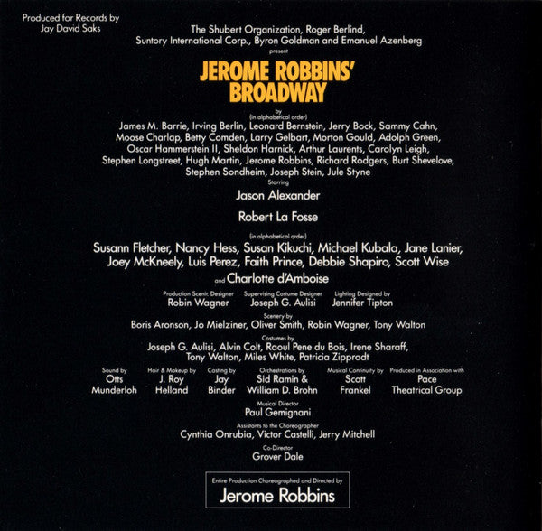 Original Broadway Cast* : Jerome Robbins' Broadway (2xCD, Album)