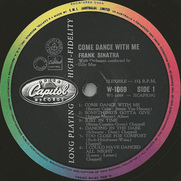 Frank Sinatra : Come Dance With Me! (LP, Album, Mono)