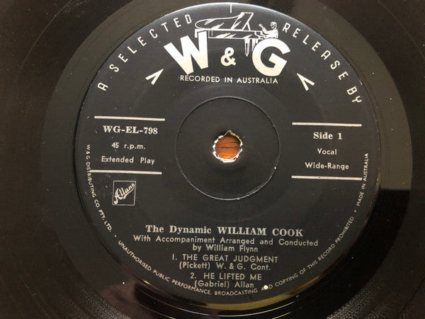 William Cook (2) : The Dynamic William Cook - Volume No.1 (7", EP)