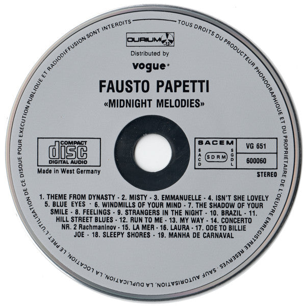 Fausto Papetti : Midnight Melodies (CD, Comp)