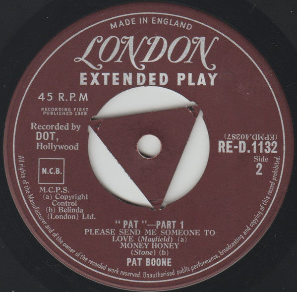 Pat Boone : "Pat" Part 1 (7", EP)